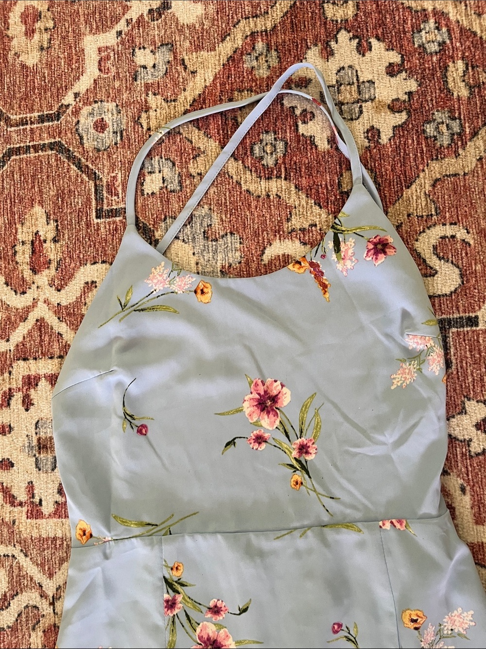 Lulu’s Blooming Vision Light Blue Floral Print Maxi Dress size XS - Picture 8 of 9